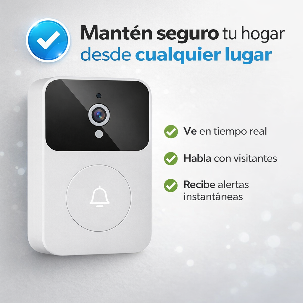 Timbre Inteligente con Cámara HD – Seguridad Total Desde Tu Celular