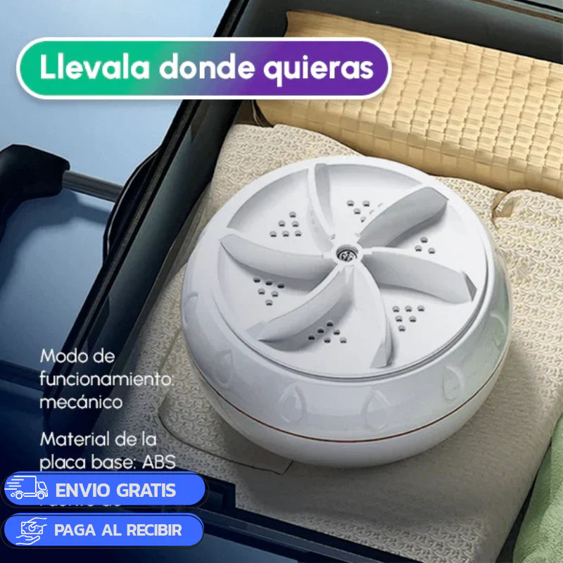 Mini Lavadora Portátil Turbo 360° – Limpieza Rápida en Cualquier Lugar