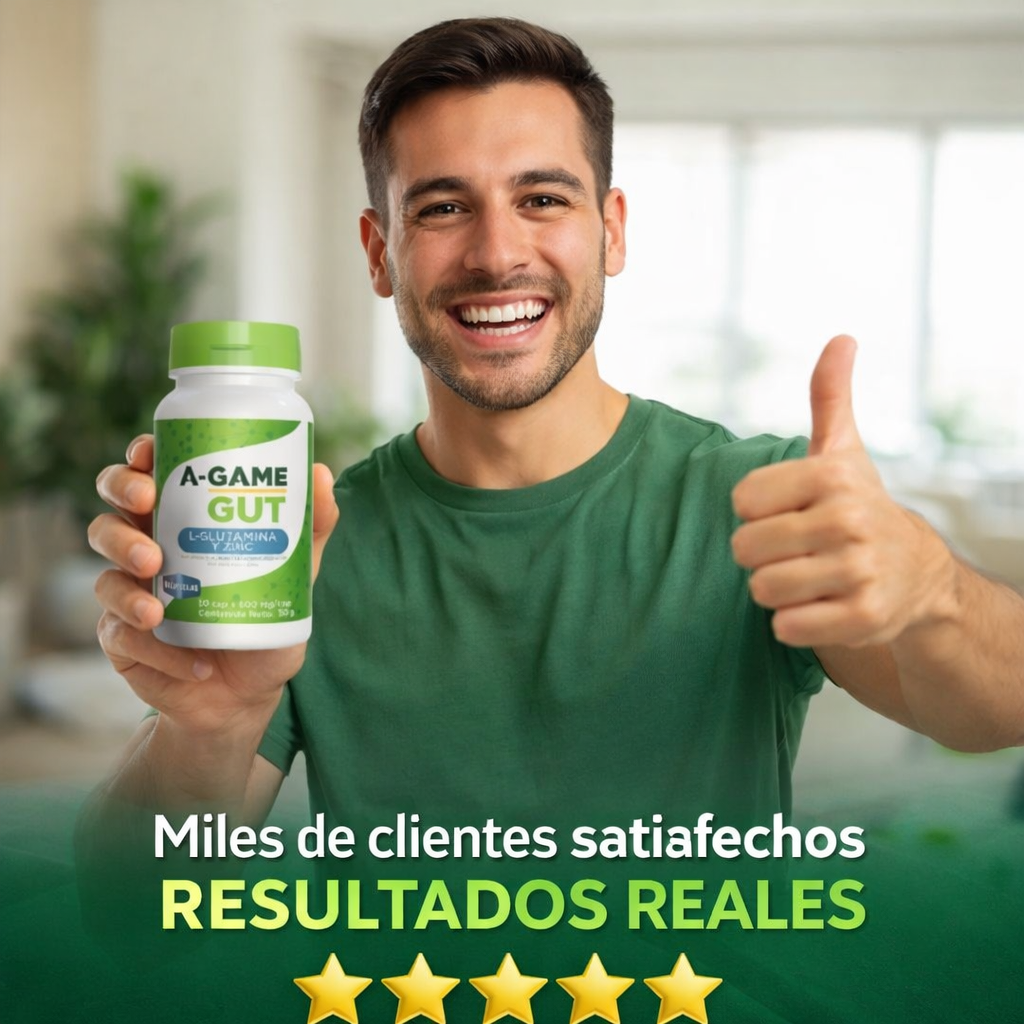 A-Game Gut – Alivio Digestivo con L-Glutamina y Zinc