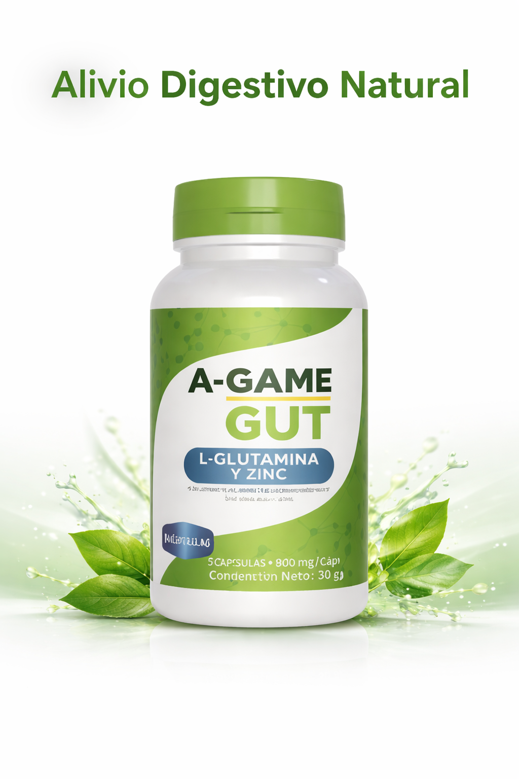 A-Game Gut – Alivio Digestivo con L-Glutamina y Zinc